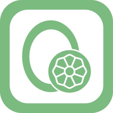 Büyük harf O web simgesi vektör illüstrasyonu