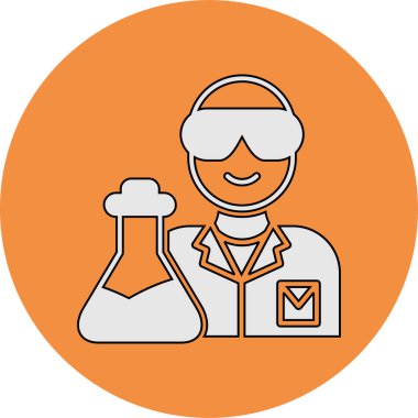 Bilim adamı simgesi, vektör illüstrasyonu