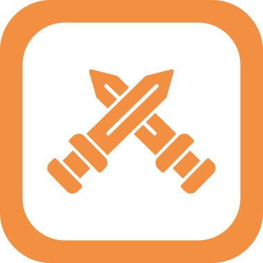 Çapraz kılıç simgesi vektör illüstrasyon 