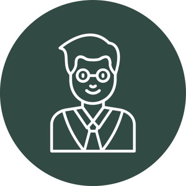 Profesör Avatar simgesi, vektör illüstrasyonu 