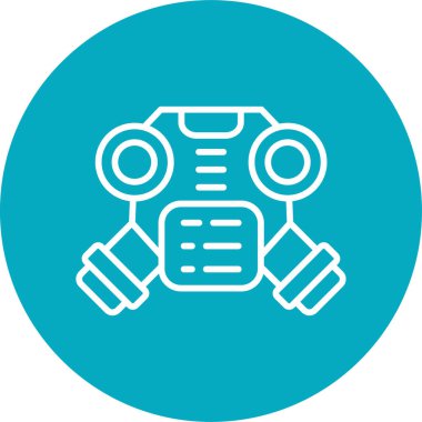 Gaz Maskesi ağ simgesi vektör çizimi