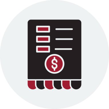 iş makbuzu simgesi, vektör illüstrasyonu