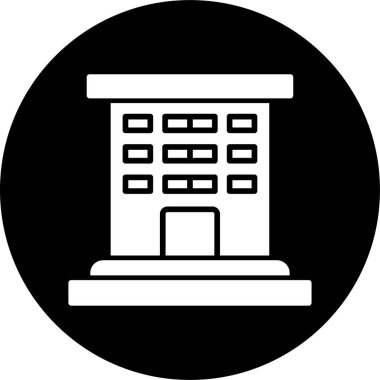 Şehir binası simgesi, vektör illüstrasyonu basit tasarım