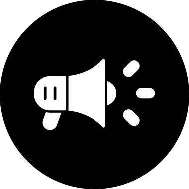 megafon hoparlörü simgesi, basit vektör illüstrasyonu 