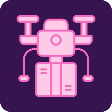 Drone simgesi, vektör illüstrasyonu basit tasarım