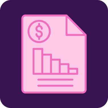 Mali Rapor belgesi. Web simgesi basit illüstrasyon