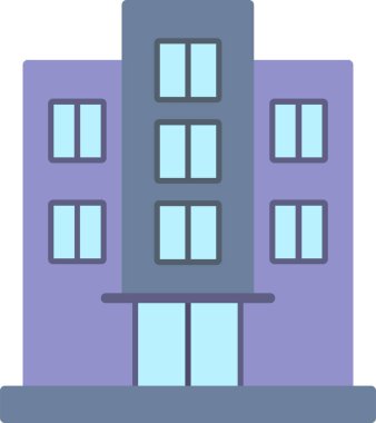 Otel binası simgesi, vektör illüstrasyonu