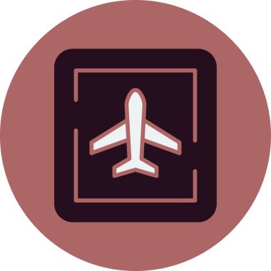 Havalimanı tabelası çizimi. Basit ağ simgesi 