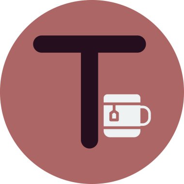 Büyük harf T web simgesi vektör çizimi