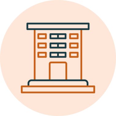 Şehir binası simgesi, vektör illüstrasyonu basit tasarım