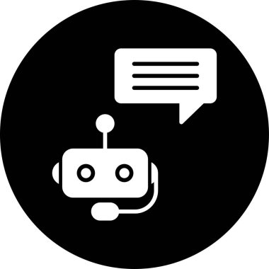 Chatbot, robot simgesi, vektör illüstrasyonu