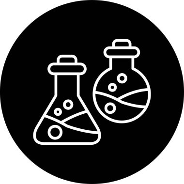 Kimya web simgesi, vektör illüstrasyonu