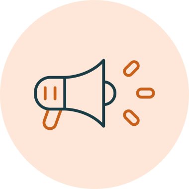 megafon hoparlörü simgesi, basit vektör illüstrasyonu 