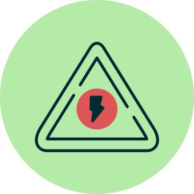 Yüksek Voltaj simgesi, vektör illüstrasyonu