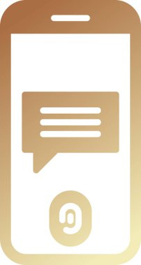 Akıllı telefon simgesinin basit tasarımı, vektör biçimi illüstrasyonu