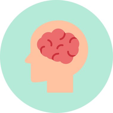 Beyin. Web simgesi basit illüstrasyon 