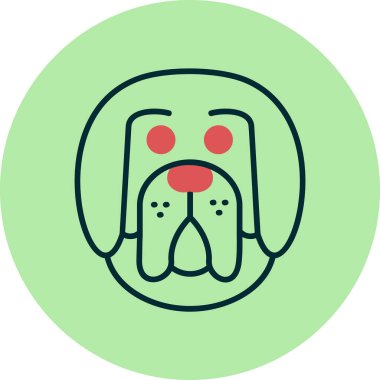 Tibetli Mastiff köpek kafası ikon vektör çizimi 