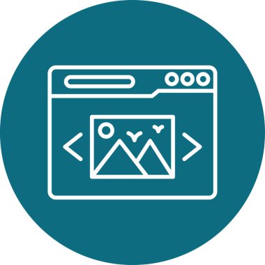 Web sayfasında bir görüntü atlıkarıncasını soyut vektör illüstrasyonuName.