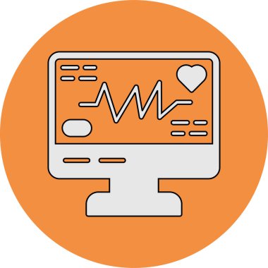 Elektrokardiyogram web simgesi, vektör tasarımı 