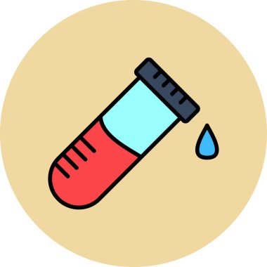 Tek test tüpü, basit çizgi sanatı.