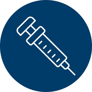 Şırınganın minimalist vektör görüntüsü, tıbbi tedavi kavramı