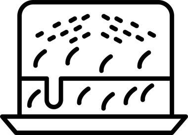 Brownie tatlı ikonu, vektör illüstrasyonu