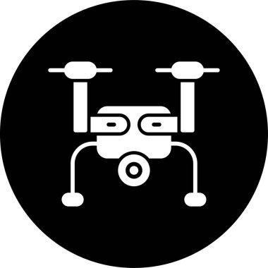 Drone simgesi, vektör illüstrasyonu basit tasarım