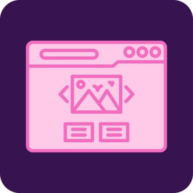 Web sayfasında bir resim döndürme özelliğinin soyut vektör görüntüsü.