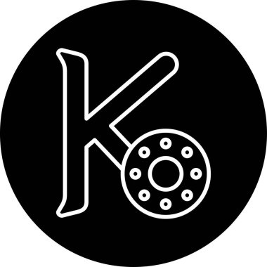 Büyük K web simgesi vektör illüstrasyonu