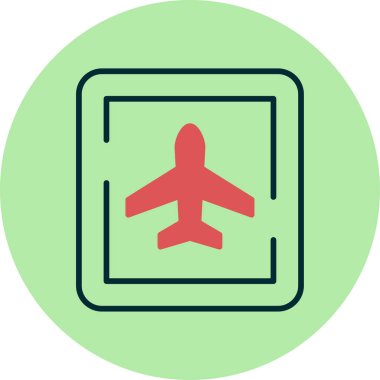 Havalimanı tabelası çizimi. Basit ağ simgesi 