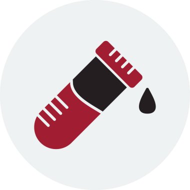 Tek test tüpü, basit çizgi sanatı.