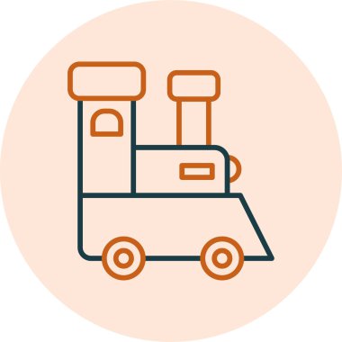 Oyuncak Tren. Web simgesi basit illüstrasyon 