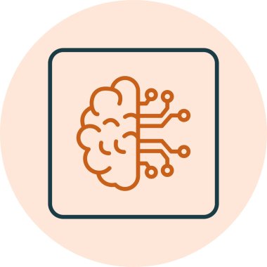 Yapay Zeka web simgesi, vektör illüstrasyonu