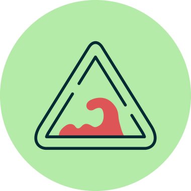 Büyük dalga yol işaretinin basit çizimi