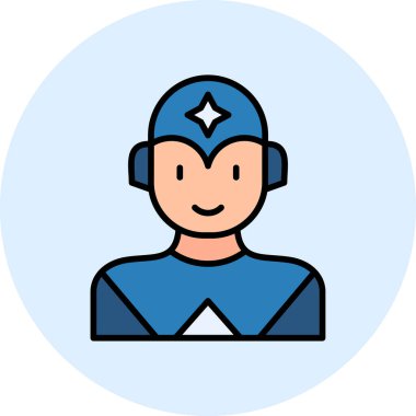 Süper kahraman ağ simgesi, vektör illüstrasyonu