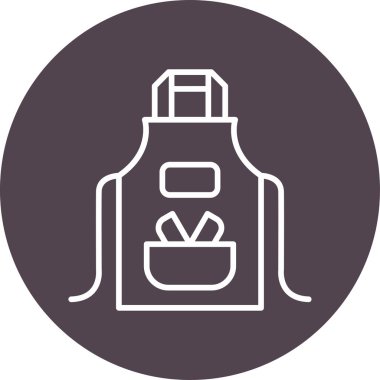 Önlük simgesinin basit doğrusal çizimi