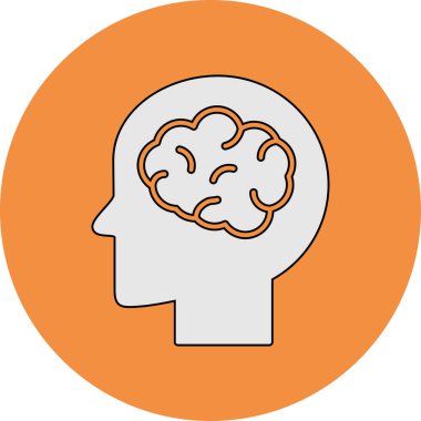 Beyin. Web simgesi basit illüstrasyon 