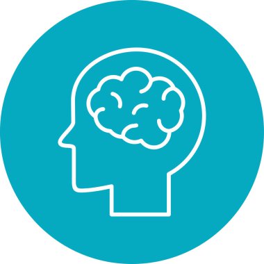 Beyin. Web simgesi basit illüstrasyon 