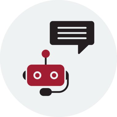 Chatbot, robot simgesi, vektör illüstrasyonu