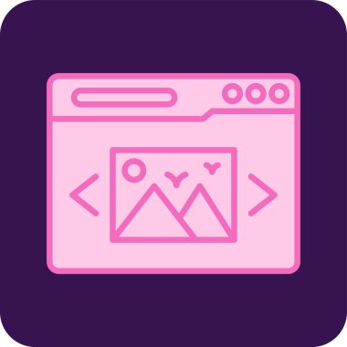 Web sayfasında bir görüntü atlıkarıncasını soyut vektör illüstrasyonuName.