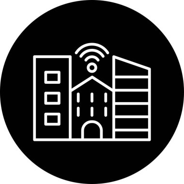 akıllı şehir simgesi, vektör illüstrasyonu  