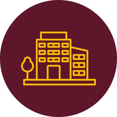 Şehir binası simgesi, vektör illüstrasyonu basit tasarım