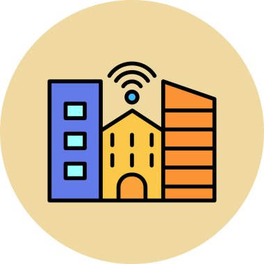 akıllı şehir simgesi, vektör illüstrasyonu  