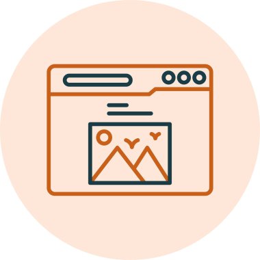 Web sayfasında bir görüntü atlıkarıncasını soyut vektör illüstrasyonuName.