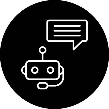 Chatbot, robot simgesi, vektör illüstrasyonu
