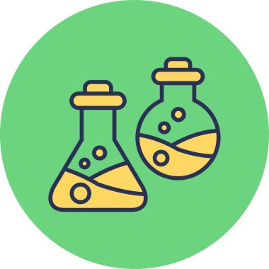 Kimya web simgesi, vektör illüstrasyonu