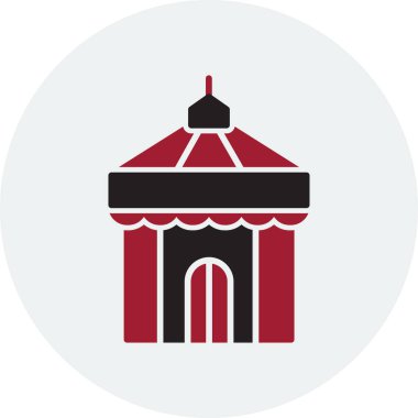 Sirk çadırı simgesi, vektör illüstrasyonu