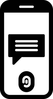 Akıllı telefon simgesinin basit tasarımı, vektör biçimi illüstrasyonu