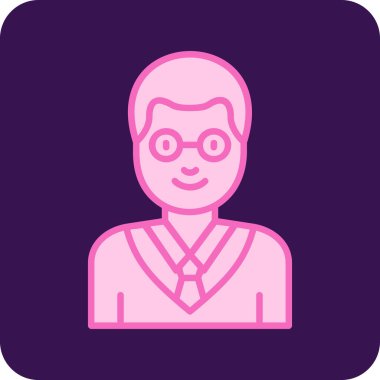 Profesör Avatar simgesi, vektör illüstrasyonu 