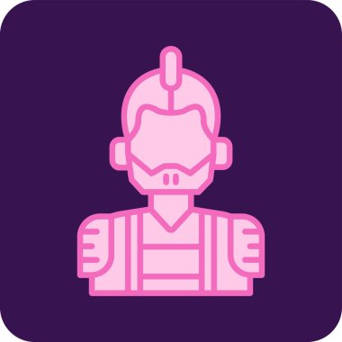 Gösterişli, modern kostümlü bir süper kahraman resmi.